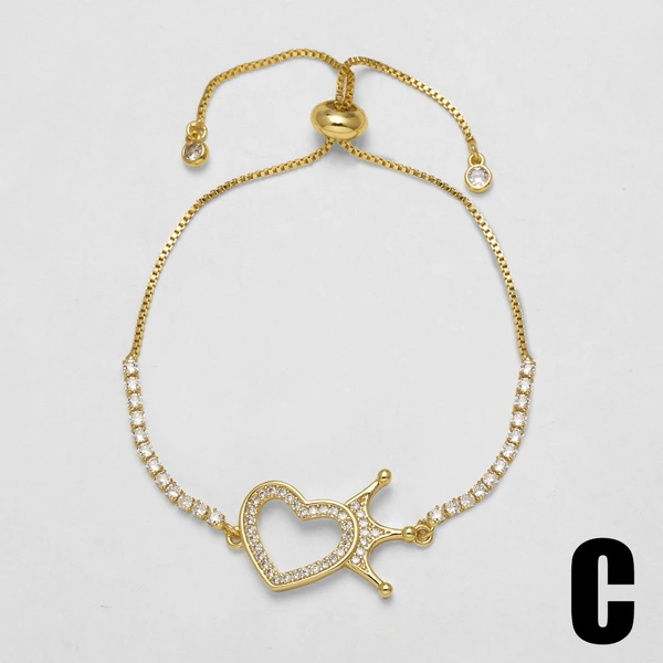 AS jewelry European and American micro-inlaid zircon cross bracelet love heart gold-plated bracelet female brc73