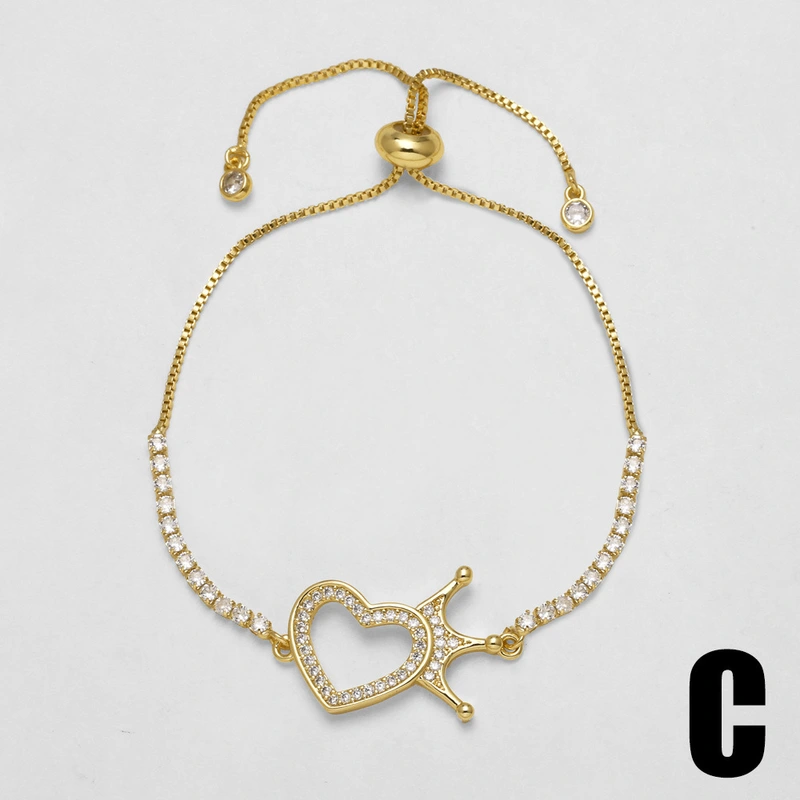 AS jewelry European and American micro-inlaid zircon cross bracelet love heart gold-plated bracelet female brc73