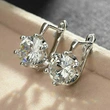 Korean round super flash zircon earrings simple and versatile classic crystal earrings fashionable OL earrings wholesale