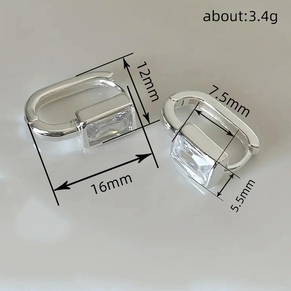 Geometric square simple earrings for women, daily matching, French temperament, elegant earrings, European and American hot style