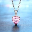 Hot selling European and American colored gemstone heart-shaped zircon necklace fashion love pendant O-shaped chain necklace