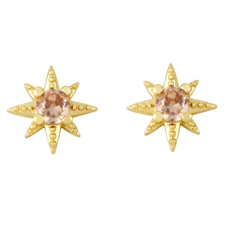 European and American new simple star diamond earrings niche high-end six-pointed star earrings net celebrity jewelry ery85
