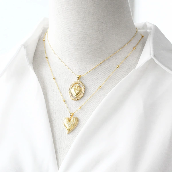 AS jewelry European and American hot-selling style Valentine's Day love heart necklace pendant real gold plated clavicle chain female nkv16