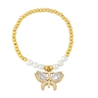 European and American style butterfly pearl bracelet women's niche design fashionable simple temperament hand jewelry wholesale bra68