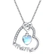 European and American love heart pendant necklace Mother's Day gift for mother, elegant and atmospheric moonstone