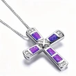   Hot selling metal oil painting necklace imitation opal design necklace niche personality network celebrity style jewelry