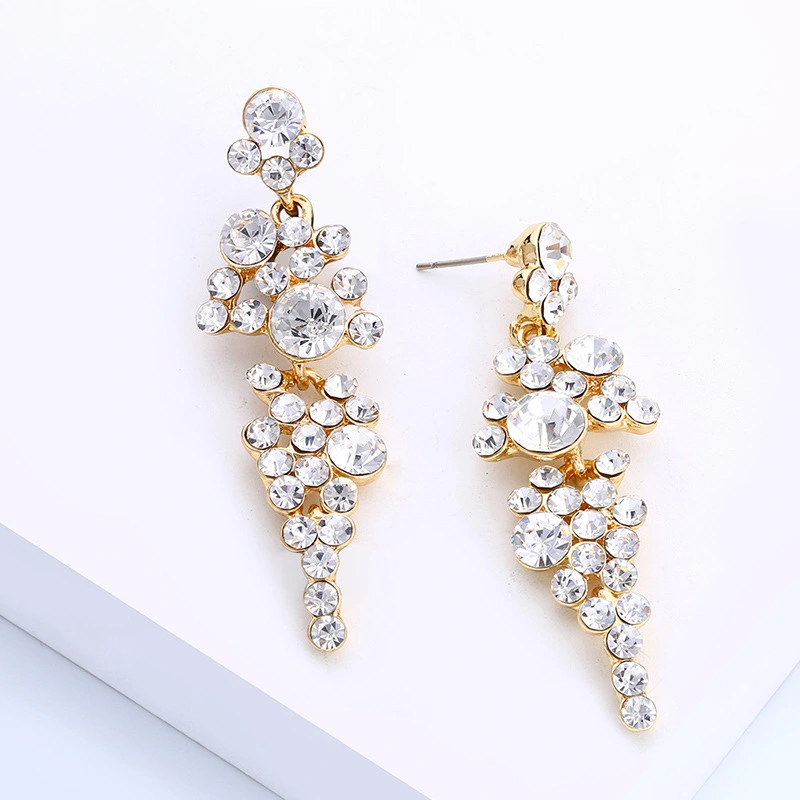 European and American fashion classic bridal earrings ladies long temperament crystal earrings earrings erj36