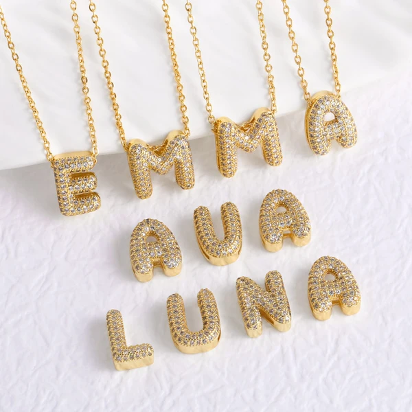 AS jewelry Europe and the United States hot selling full zircon 26 English letters necklace clavicle chain nkb596necklace
