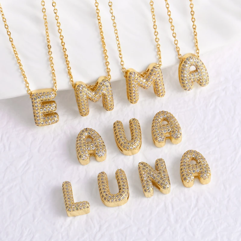 AS jewelry Europe and the United States hot selling full zircon 26 English letters necklace clavicle chain nkb596necklace