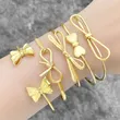 AS jewelry European and American new bow bracelet smooth copper plated 18k gold jewelry accessories bracelet brj64