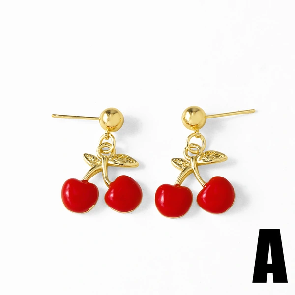 AS jewelry hot selling oil drop fruit cherry lips pendant earrings earrings female erw60 ring