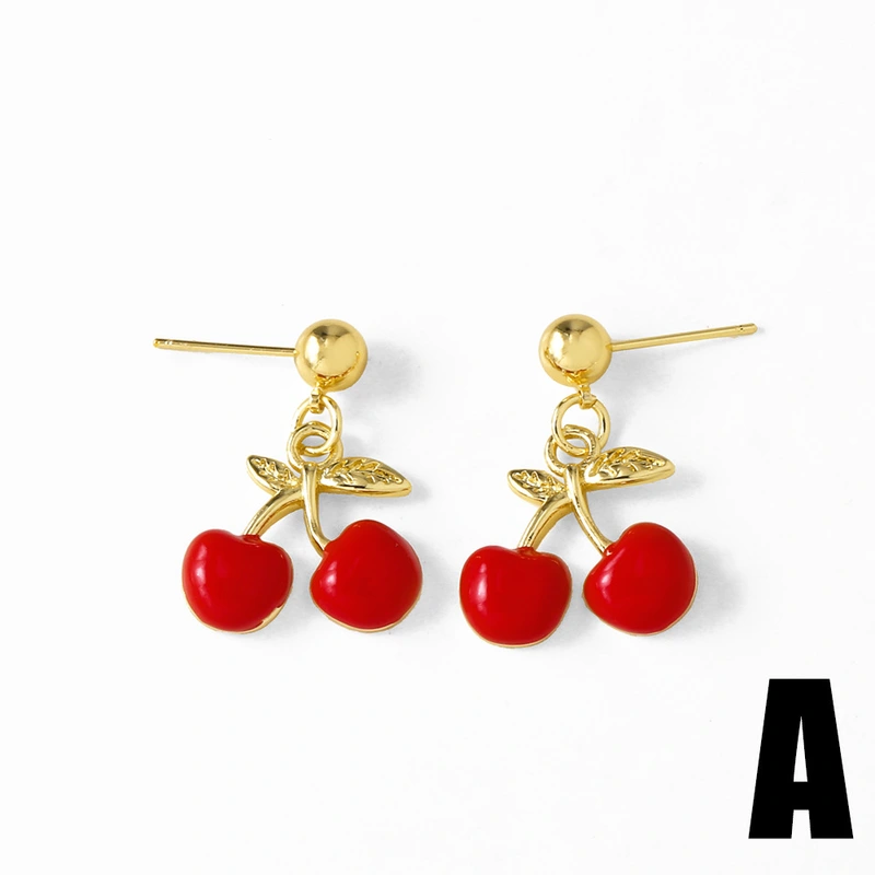 AS jewelry hot selling oil drop fruit cherry lips pendant earrings earrings female erw60 ring