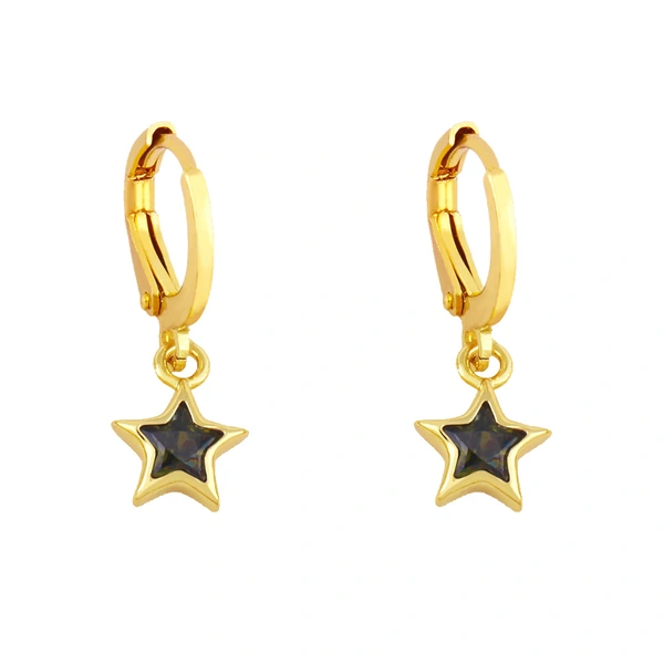 Clearance five-pointed star earrings temperament inlaid zircon simple earrings European and American trend personality star earrings ery71