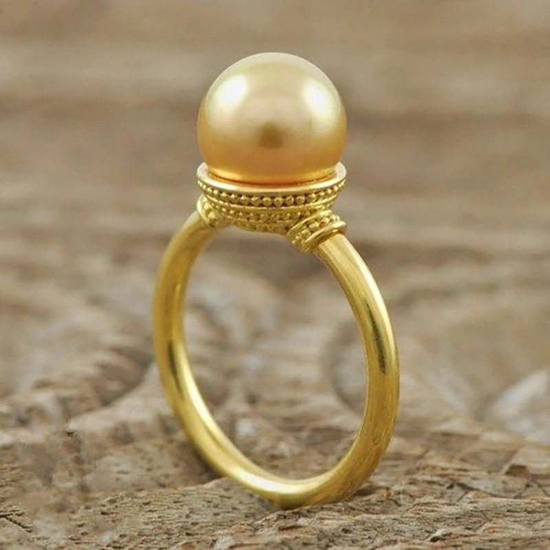   Fashion new imitation pearl ring retro vintage medieval style ring noble ring