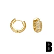 Clearance hot sale hollow earrings women light luxury round inlaid zircon gold-plated earrings earrings eru38