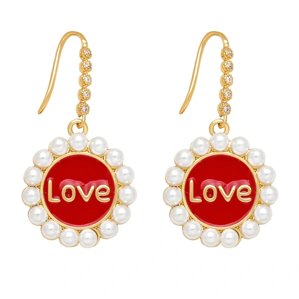 Clearance 2023 niche design personality micro-inlaid pearl Love earrings earrings versatile fashion earrings erq63