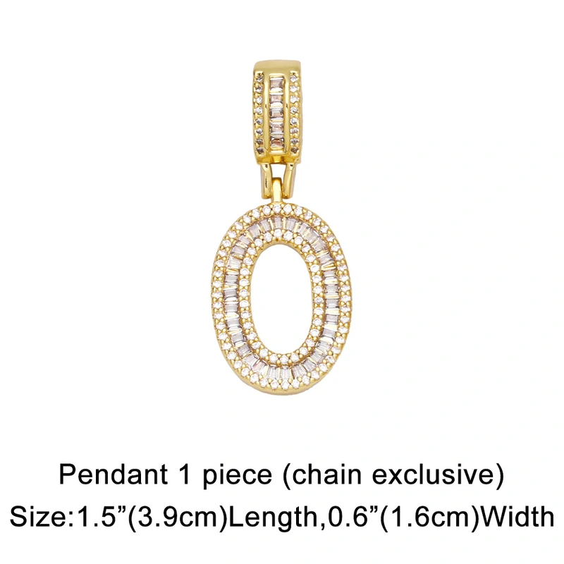 Hot selling zircon English letter necklace European and American fashion hip hop men and women 26 letter necklace nkb174