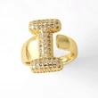 AS jewelry 26 English letters ring female gold-plated full zircon open ring rih31