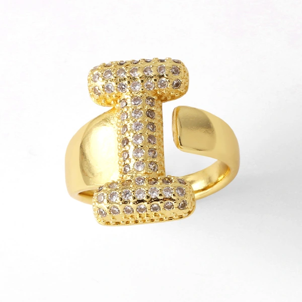 AS jewelry 26 English letters ring female gold-plated full zircon open ring rih31