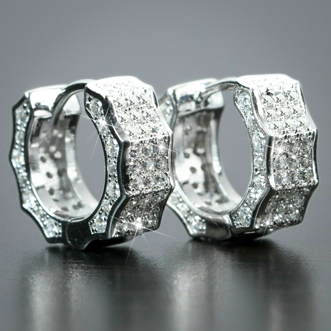 Unisex earrings hip-hop style slightly inlaid with diamonds and zircon earrings popular in Europe and America street fashion earrings