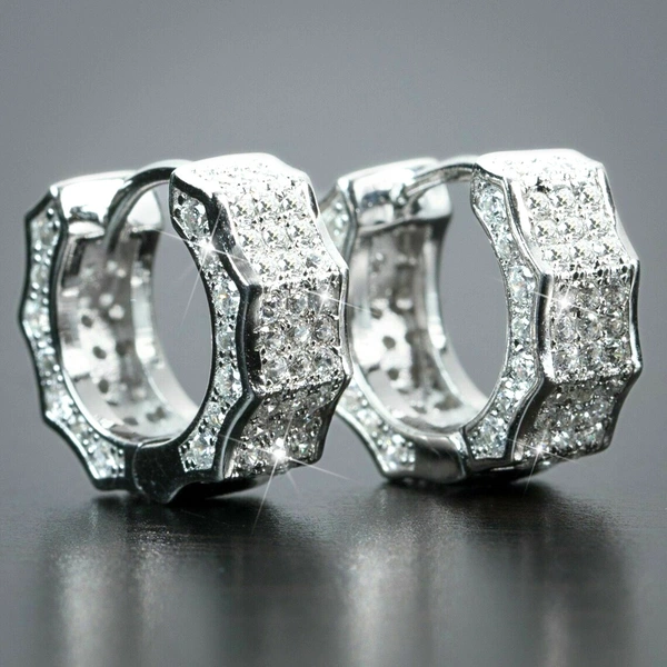  Unisex earrings hip-hop style slightly inlaid with diamonds and zircon earrings popular in Europe and America street fashion earrings