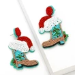 Hot selling Christmas earrings European and American new style Christmas hat Christmas boots rice bead earrings ers74