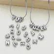 AS jewelry European and American all-match DIY with 26 English letters pendant necklace white K clavicle chain nkb300