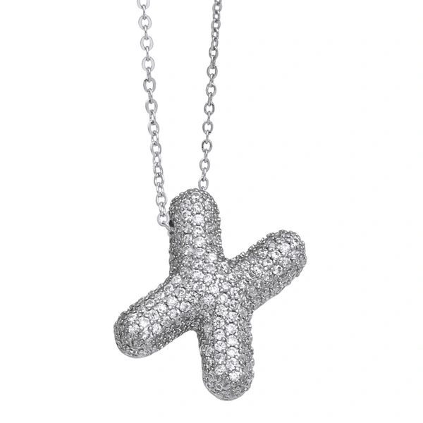 New hot selling 26 letters pendant necklace female hip hop inlaid with zircon gold-plated clavicle chain nkp22