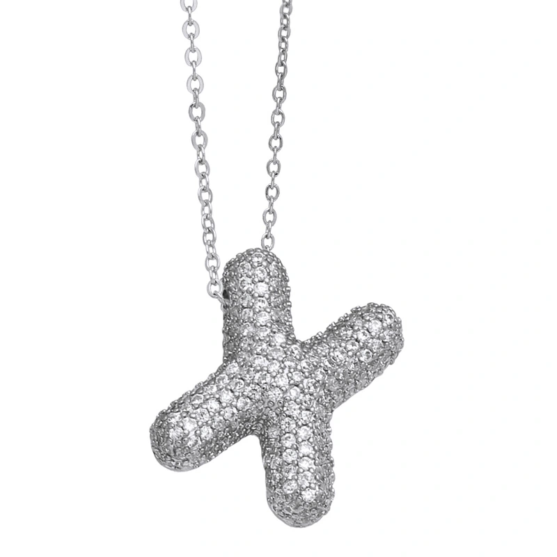 New hot selling 26 letters pendant necklace female hip hop inlaid with zircon gold-plated clavicle chain nkp22