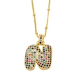 AS jewelry new color 26 English letters pendant necklace female inlaid zircon clavicle chain nkb031
