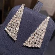 European and American atmosphere exaggerated triangle design earrings temperament banquet accessories female personality full of diamonds shining