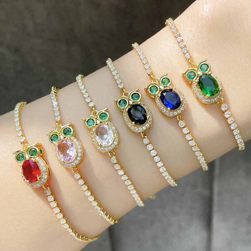 Clearance sale European and American style owl bracelet unisex fashion niche design versatile zircon bracelet brg09