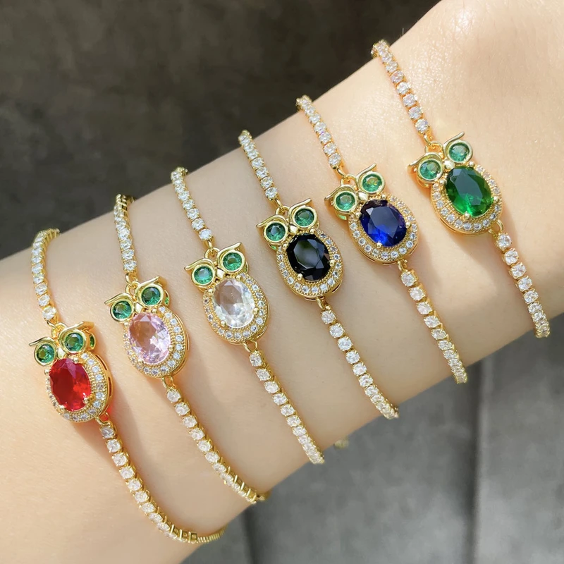 Clearance sale European and American style owl bracelet unisex fashion niche design versatile zircon bracelet brg09