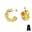 Simple and fashionable C-shaped pearl earrings niche light luxury all-match round gold-plated earrings accessories erz25