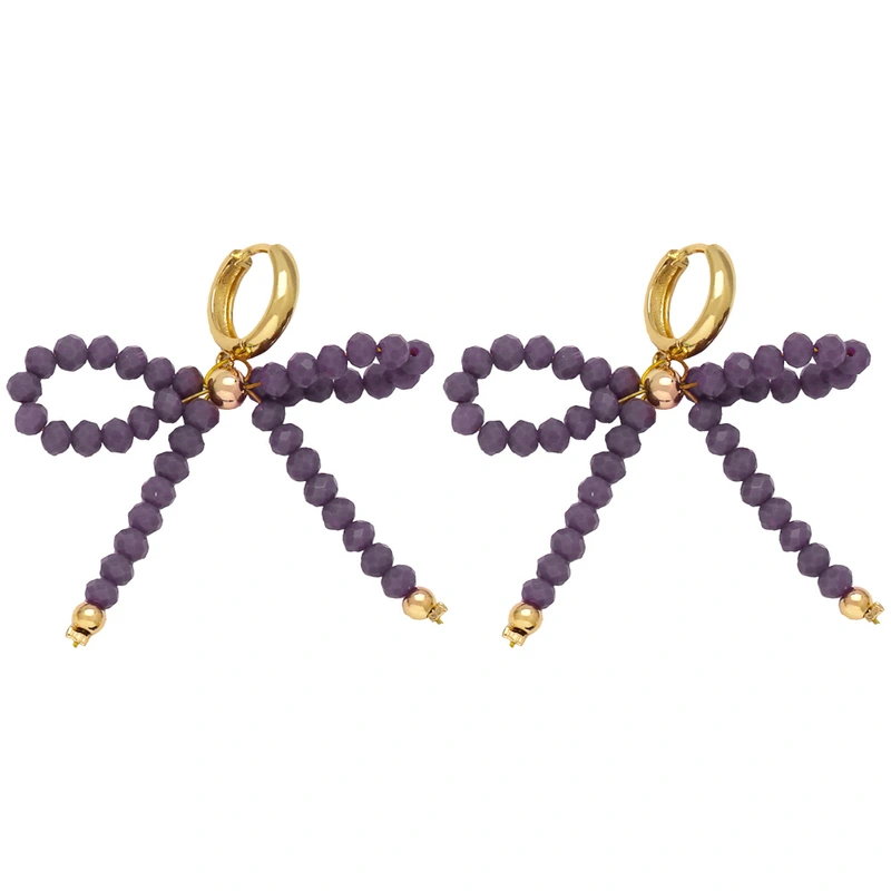 New color rice bead earrings for women European and American simple fashion gold-plated bow earrings earrings era217