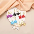 Clearance AS jewelry European and American five-pointed star pendant dripping copper 18k gold-plated women's earrings earrings era108