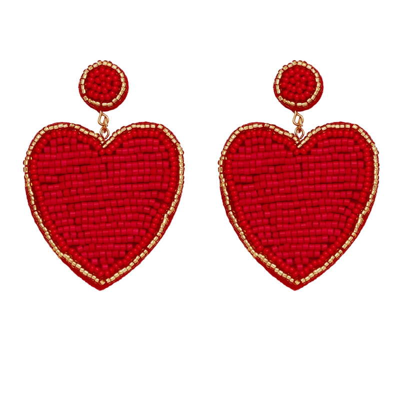 New hot selling Bohemian earrings jewelry love peach heart rice bead earrings earrings wholesale era191