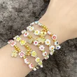 Clearance flower bracelet women's love bear pendant bracelet niche color girlfriends handmade beaded hand jewelry brj89