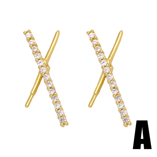 Simple, exquisite, small, diamond-studded zircon, star, lightning, flower, cat, earrings, niche, mini earrings ert30