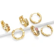 Hot selling colorful zircon earrings temperament versatile gold-plated earrings female erv26