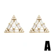 European and American hot-selling flower pearl earrings copper plated 18k gold style temperament triangle earrings eru89