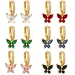 New European and American style simple zircon butterfly earrings women's light luxury niche temperament all-match flower earrings eru36