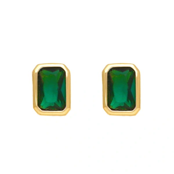 Sparkling diamond color rectangular zircon earrings sweet simple versatile small exquisite earrings earrings female erq42