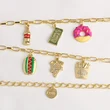 AS jewelry new hot selling oil dripping donut dollar pendant bracelet hand jewelry brf44 bracelet