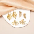 AS jewelry love irregular earrings female electroplated real gold inlaid zircon earrings era388