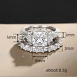 Zircon row diamond ring sterling silver men's and women's big brand index finger ring luxury fashion exaggerated ring