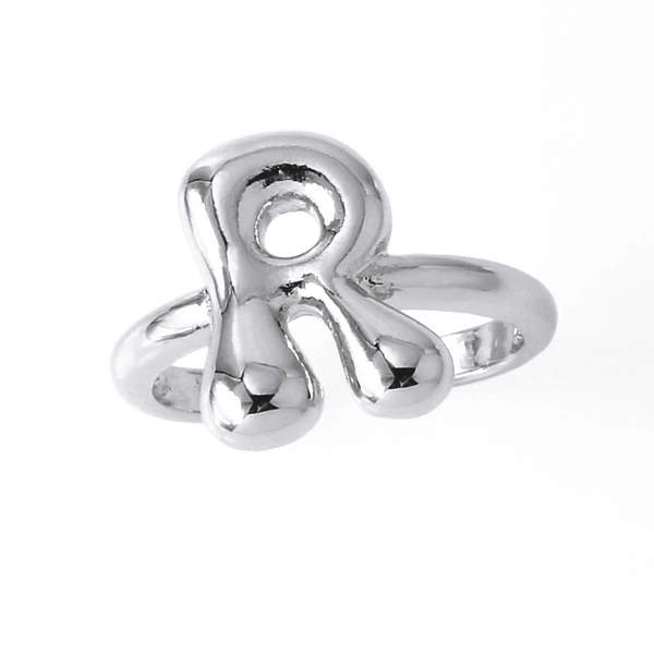 AS jewelry smooth 26 English letters ring female copper plated real gold open ring rih04