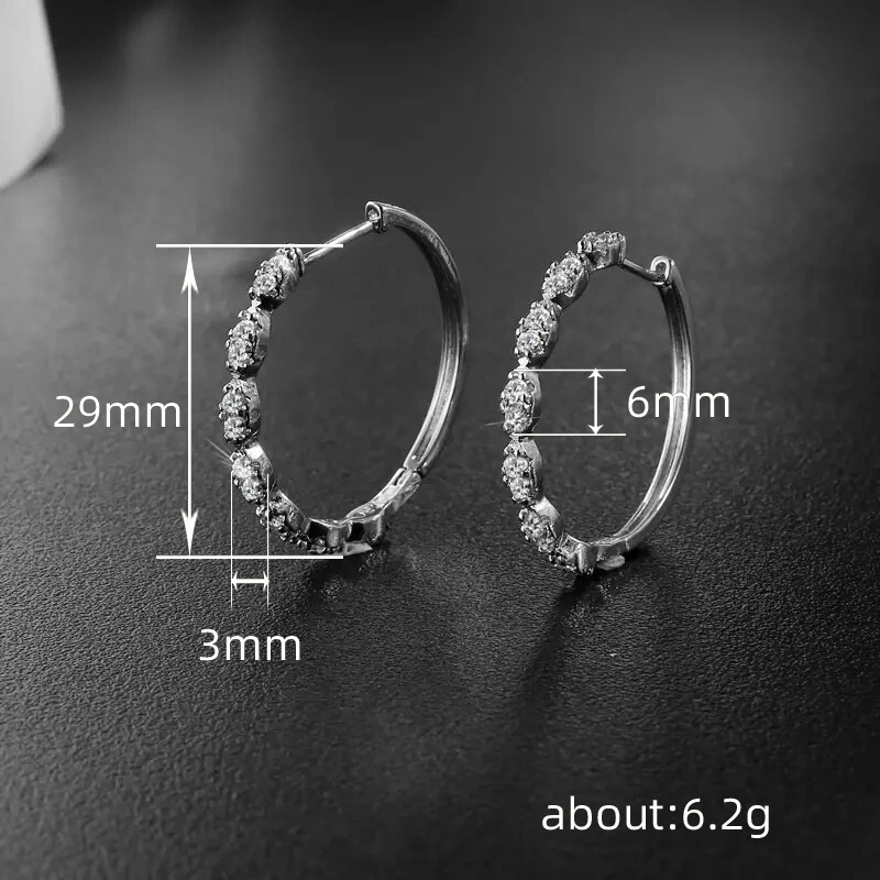 European and American retro horse eye earrings high-end Korean large hoop earrings fashionable daily versatile earrings for women