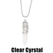 Hot selling crystal agate single pointed hexagonal column pendant bullet necklace European and American jewelry wholesale nkb579