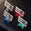 Temperament personality wing earrings new style trendy all-match round face earrings geometric quadrilateral elite female earrings